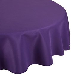 Linentablecloth 120-INCH Round Polyester Tablecloth Purple