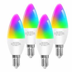 LED Candelabra Bulbs E12 Base Color Changing And Dimmable Smart Light Bulb Compatible With Alexa Google Home Ifttt Tunable White Chandelier Light Bulbs 320