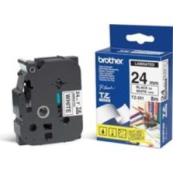 Brother TZ-251 P-touch Laminated Tape Black On White 24MMX8M
