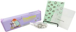 Kawaii Hedgehog Stationery Set Double-sided Soft Pen Pencil Case MINI Stationery Diy Decorative Correction Tape For Scrapbooking Greeting Card Lavender Seafoam Green 3 Piece Set