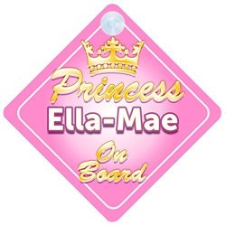 Crown Princess Ella-mae On Board Personalised Baby Child Girls Car Sign