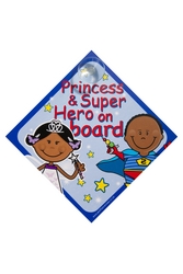 Jackflash Princess & Super Hero Baby On Board Sign