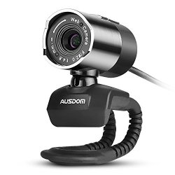 Ausdom Full HD 1080P Webcam Web Camera With Microphone Sliver