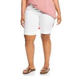 Donnay Plus Size Plus Size Curvier Fit Denim Shorts - White