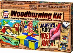Wood Burning Kit With U.l. Listed Woodburning Pen Pre-cut Wood Sheets Slats Leather & More