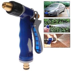 High Pressure Water Hose Nozzle Copper Water Gun Head For Home Car Washing Blue