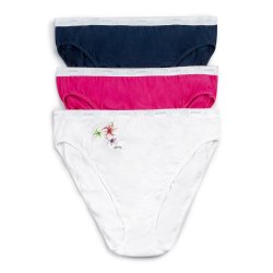 Jockey Plus Size 3 Pack Cotton Hi-leg - White Navy Pink