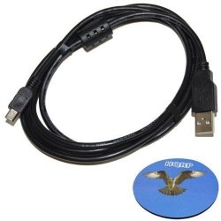 Hqrp Long 6FT USB To MINI USB Cable For Sony Handycam DCR-DVD610 DCR-DVD650 Camcorder Plus Hqrp Coaster