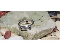 Silver Ring With Square Hole Design