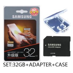 Samsung New U3 Micro Sd 256GB 128GB 64GB Sdxc U1 32GB 16GB Sdhc CLASS10 Tf Cf... - 32GB And Adapter
