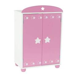 18 Inch Doll Furniture Doll Closet Armoire With Star Detail Includes 5 Wooden Clothes Hangers Fits 18" American Girl Doll Clothes