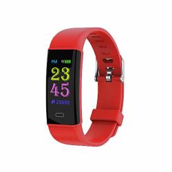 Octbueno LED Color Screen Sports Pedometer Smart Bracelet Red