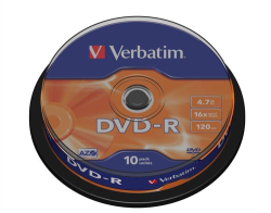 - 4.7GB Dvd-r 16X - Matt Silver Spindle Box Of 10