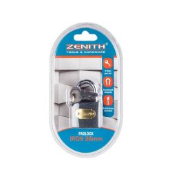 Padlock - Home Security - Iron - Extra Keys - Silver - 38MM - 6 Pack