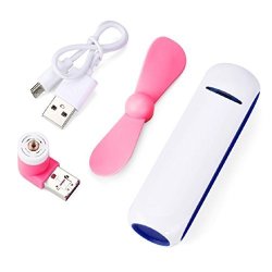 Mchoice Power Bank + MINI Fan Micro USB Cooler Cooling Portable Mute For Smartphone Pink