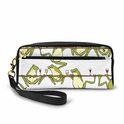 Cosmetic Bag Toiletries Bags Frogs Drinking Wine Beer Makeup Pouch Travel Cases Pen Pencil Bag Power Lines Storage Of Accessories Resistance Carry Handle