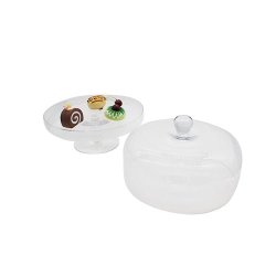 30CM Glass Cake Stand With Dome SGN566