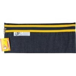4KIDS - School Pencil Bag Denim - 33CM Yellow