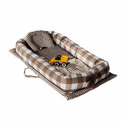 Mories Baby Bassinet For Bed Newborn Portable Crib For Bedroom travel Super Soft And Breathable Newborn Infant Bassinet Coffee