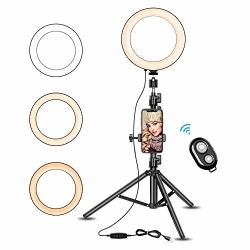 8" Selfie Ring Light With Stable Tripod Stand & Cell Phone Holder For Live Stream Makeup Youtube Video Vansware Dimmable LED Ring Light 3