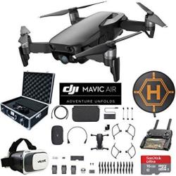 DJI Mavic Air Fly More Combo Onyx Black Drone Combo 4K Wi-fi Quadcopter With Remote Controller Mobile Go Bundle With Hard Case VR Goggles