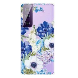 Tpu Protective Case For Samsung Galaxy S21 Blue Flower