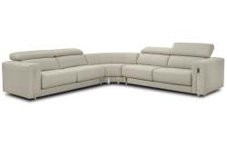 Walter 3+3 Corner Sofa With Discreet Docking Station - Light Grey