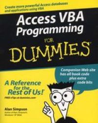 Access Vba Programming For Dummies paperback