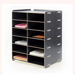Chaoyang A5 Document Shelf Size 332541CM 12 Grids Wooden Filing Cabinet Receipt Storage Cabinet Folders Category Rack? Color : A