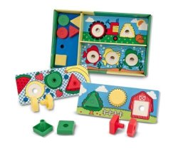 Melissa & Doug Sort Match Attach Nuts And Bolts Boards - Educational Toy With 12 Nuts 12 Bolts And 6 Wooden Boards