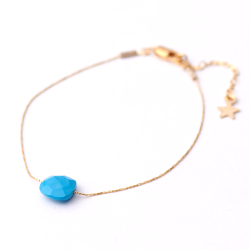 Goldair Gold Aqua Gem Chain Bracelet - Aqua Calcite