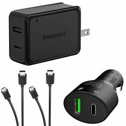 Turbo Quick Wall And Car Charger Kit For Samsung Galaxy K Zoom With Microusb & USB Type-c Cables 33WATTS