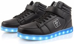 LED High Top Glow Sneakers 9 Men 11 Women Black