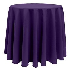 Ultimate Textile 90 Inch Round Polyester Linen Tablecloth Purple