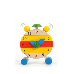 Baby Wooden Learn Time Clock Educational Developmental Disassembly Toy