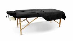 Poly-cotton Spa Massage Table Sheets Covers 3 Pieces Full Set No Wrinkling & Shrinking Black