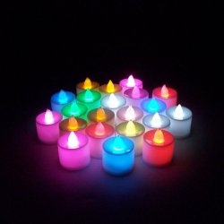 7PCS LED Light Candle Flameless Colorful Tea Candle Lamp Electronic Candle Part