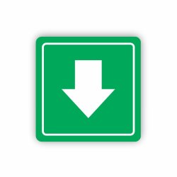 Green Arrow Symbolic Sign - Printed On White Acp 150 X 150MM