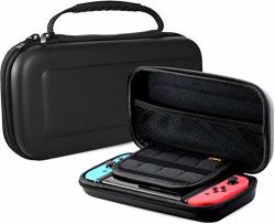 Nintendo Switch Case Hard Shell Travel Carrying Box Case For Nintendo Switch 2017 With 8 Game Cards Holders -black