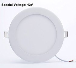 12W DC12V Round Shape Ultra-thin LED Panel Light Warm White 3500K LED Panel Lamp Ceiling Lamps Recessed Light No Need Transformer.