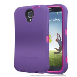 180 Days Warranty Zerolemon Samsung Galaxy S4 Zeroshock Shockproof dustproof Rugged Cute Pink Majestic Purple Case + Holster kickstand + Screen Protector For Original Slim