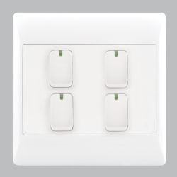 Bright Star Lighting - 4 Lever 1 Way Light Switch For 4 X 4 Electrical Box In White