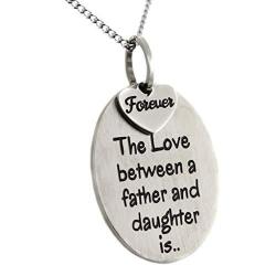 Simdes The Love Between A Father And Daughter Is Forever Stainless Steel Pendant Necklace