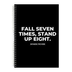 Stand Up A4 Notebook Spiral Lined Motivational Sayings Graphic Notepad 236