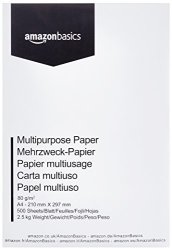 Amazonbasics Multipurpose Copy Paper A4 80GSM 1 Ream 500 Sheets White