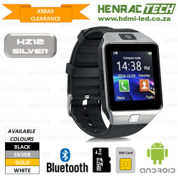Hz12 Silver Smart Phone Watch Micro Sim And Sd Card Bluetooth