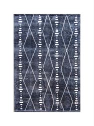 Bk Carpets & Rugs - Moroccan Shaggy Inspired Style Indoor Rug - 1.6M X 2 3M - Black- White Design