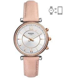 Fossil Women's Carlie Stainless Steel Hybrid Smartwatch Watch Color:beige Model: FTW5039