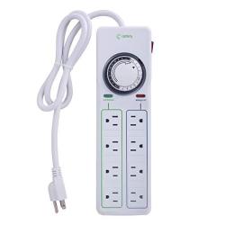 Bn-link 8 Outlet Surge Protector With Mechanical Timer 4 Outlets Timed 4 Outlets Always On - White