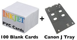 Brainstorm ID Inkjet Pvc Id Card Starter Kit - Includes 100 Cards - Compatible With Canon J Tray Printers 100 Cards By